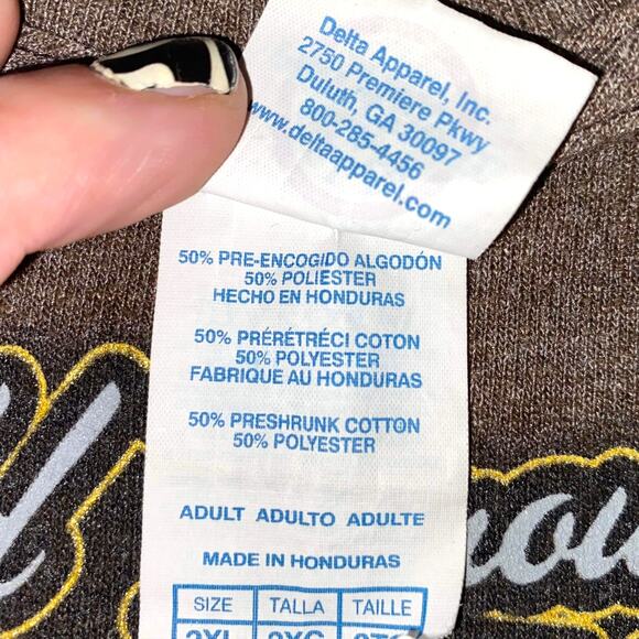 00s DELTA PRO WEIGHT Vintage Brown Gold Silver Pawn Shop T-Shirt - Picture 6 of 7